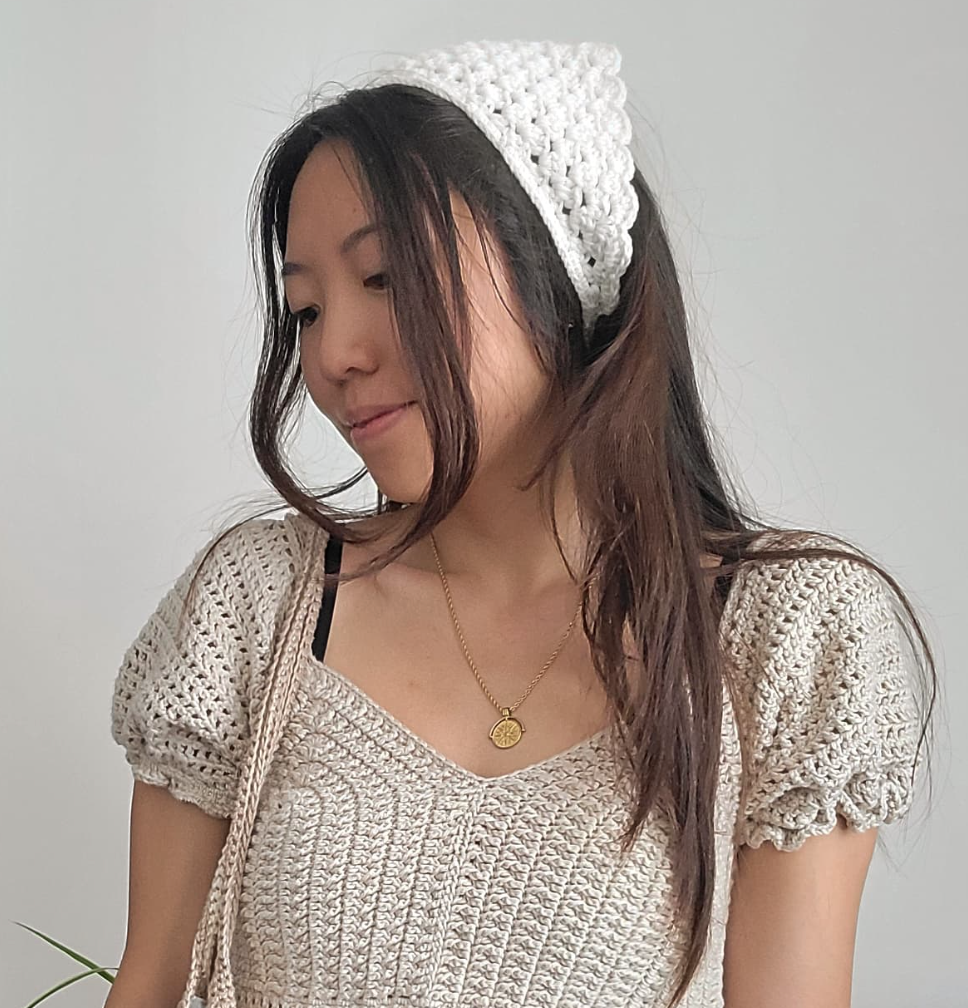 White Bandana - No-Tie Elastic Style