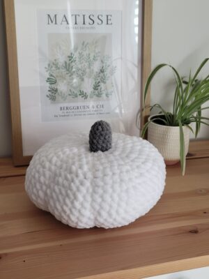 Fall Pumpkin Decor Cushion - White