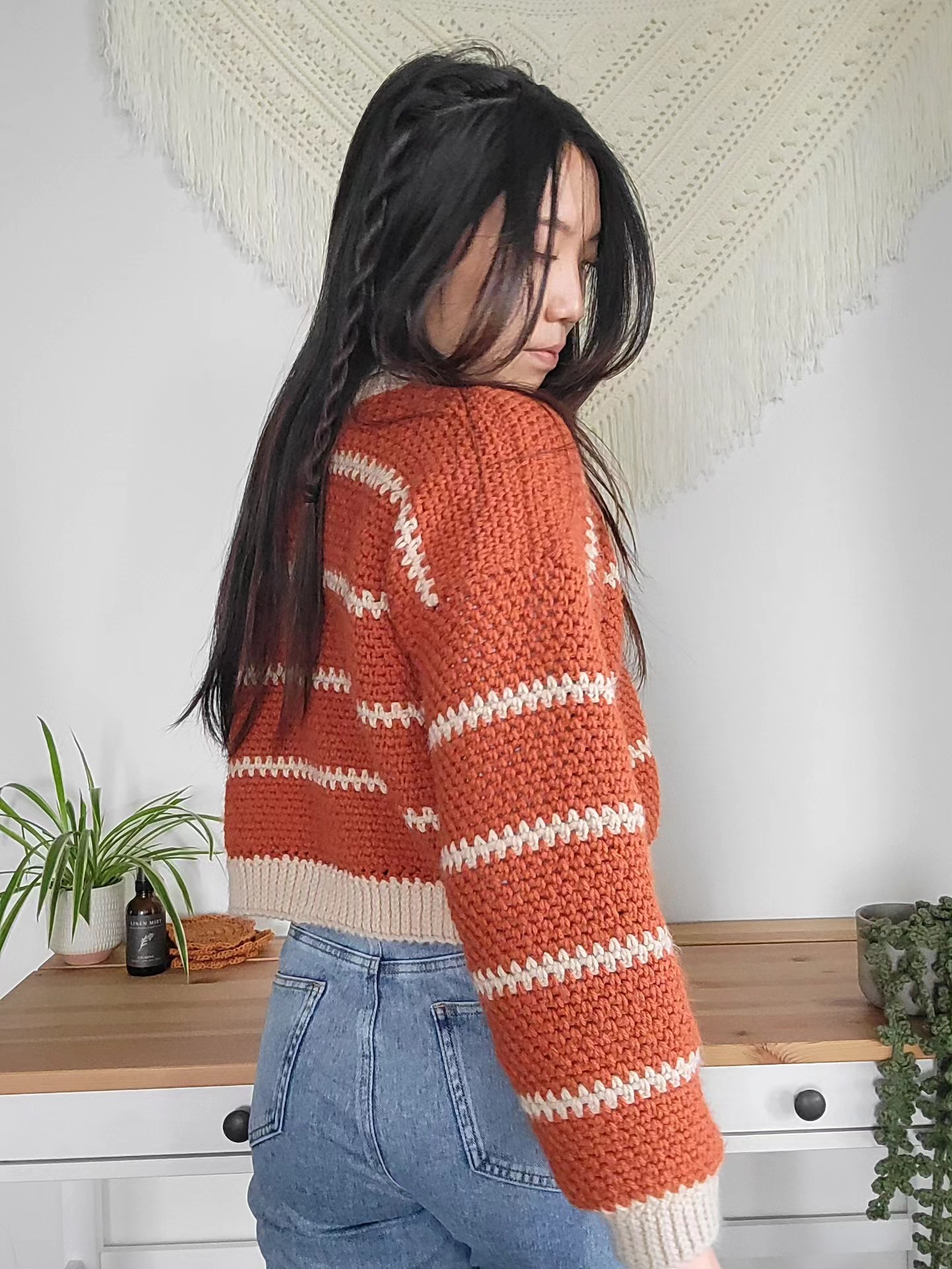 Pumpkin Spice Striped Sweater (S) - Image 4