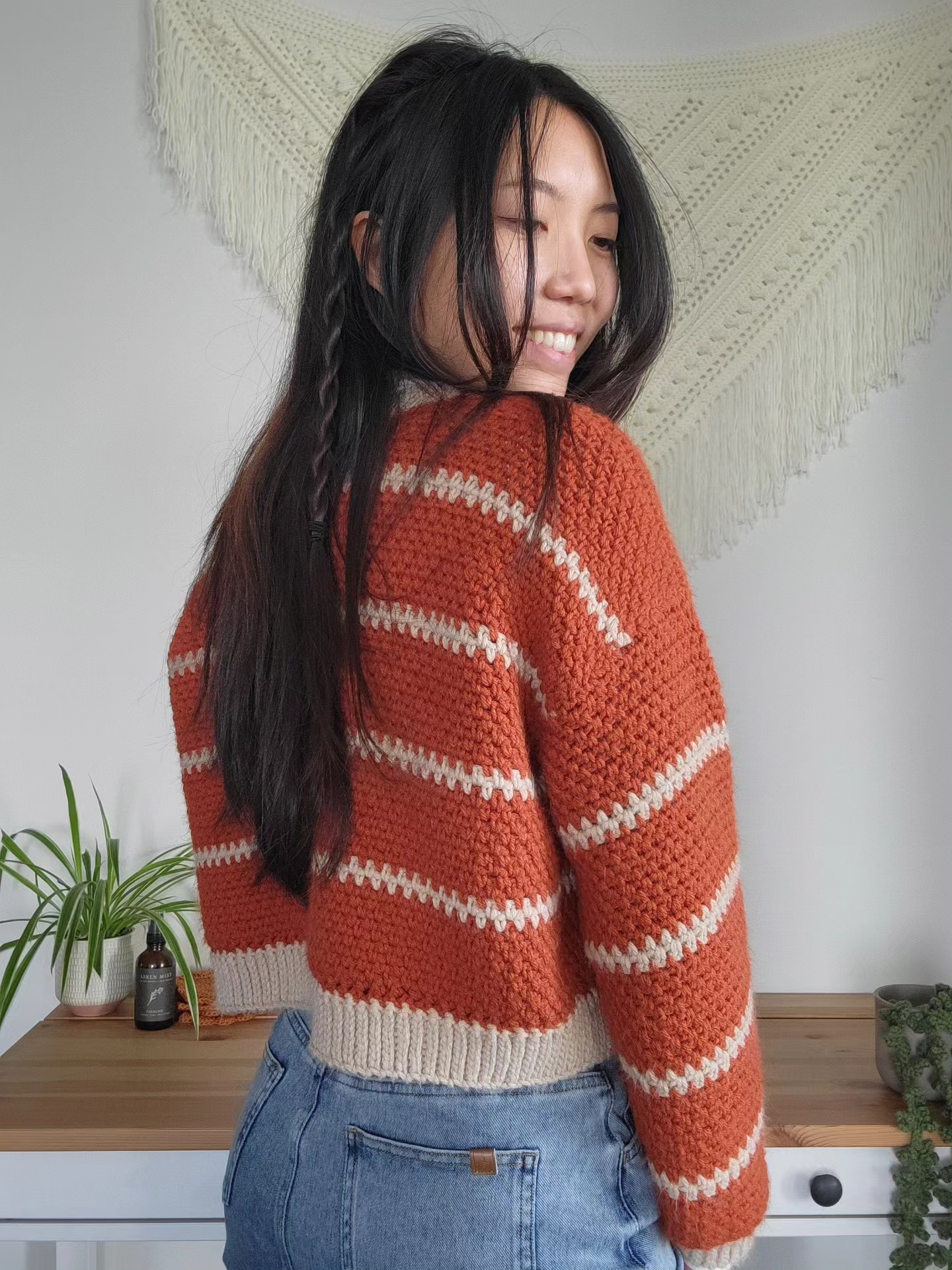 Pumpkin Spice Striped Sweater (S)