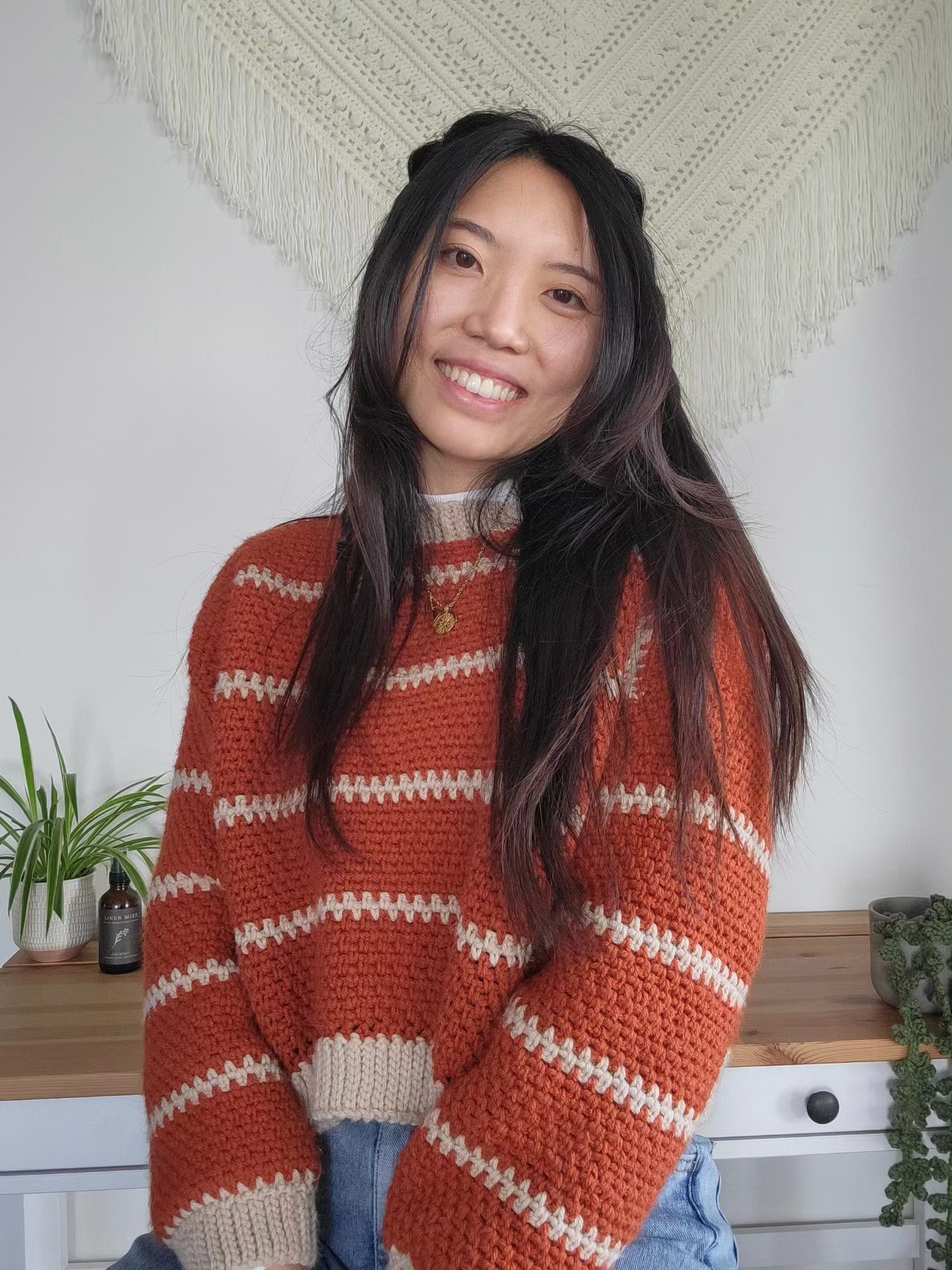 Pumpkin Spice Striped Sweater (S) - Image 2